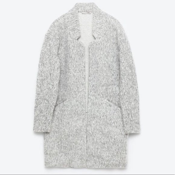 Zara Grey Marl Midi Coat S - Picture 1 of 9